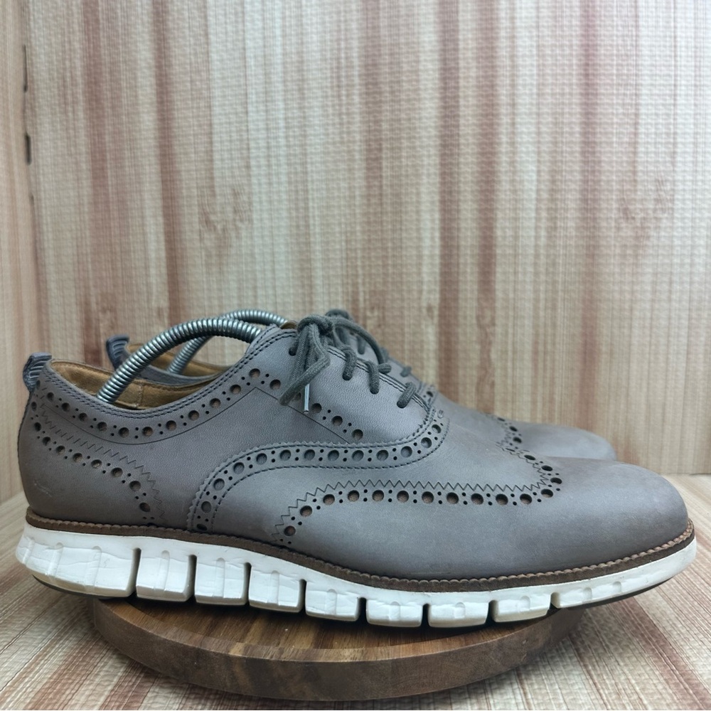 Cole Haan Zerogrand Gray Wingtip Dress Shoes size 10
